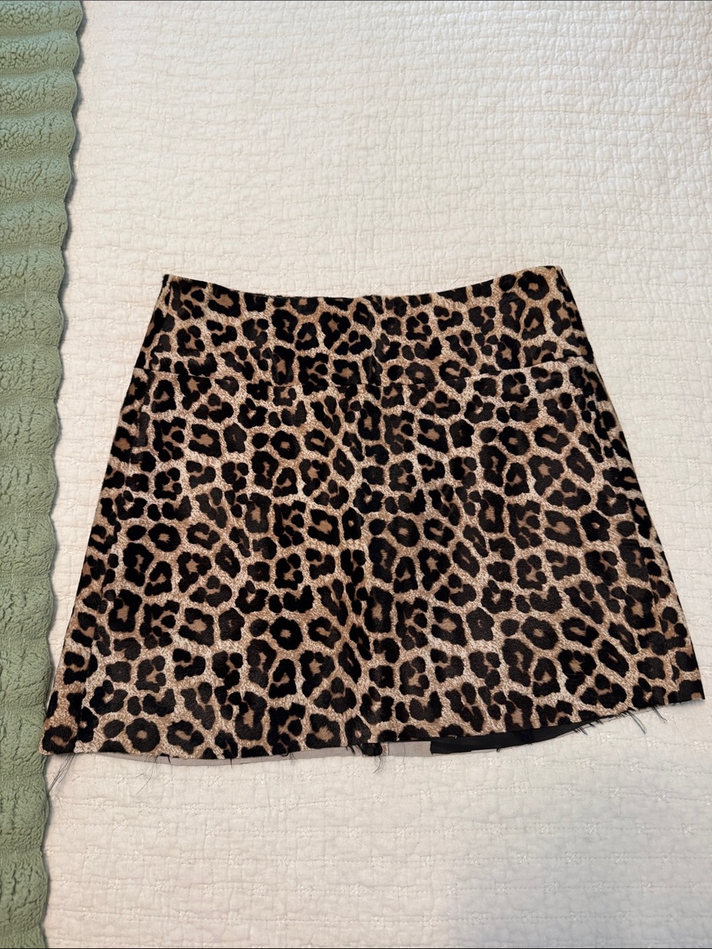Theory Leopard Print Mini Skirt in Brown and Black